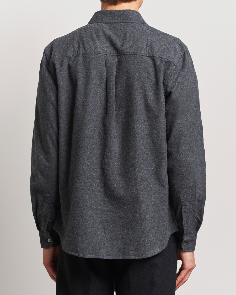 Herr | Skjortor | A Day's March | Newark Flannel Shirt Charcoal