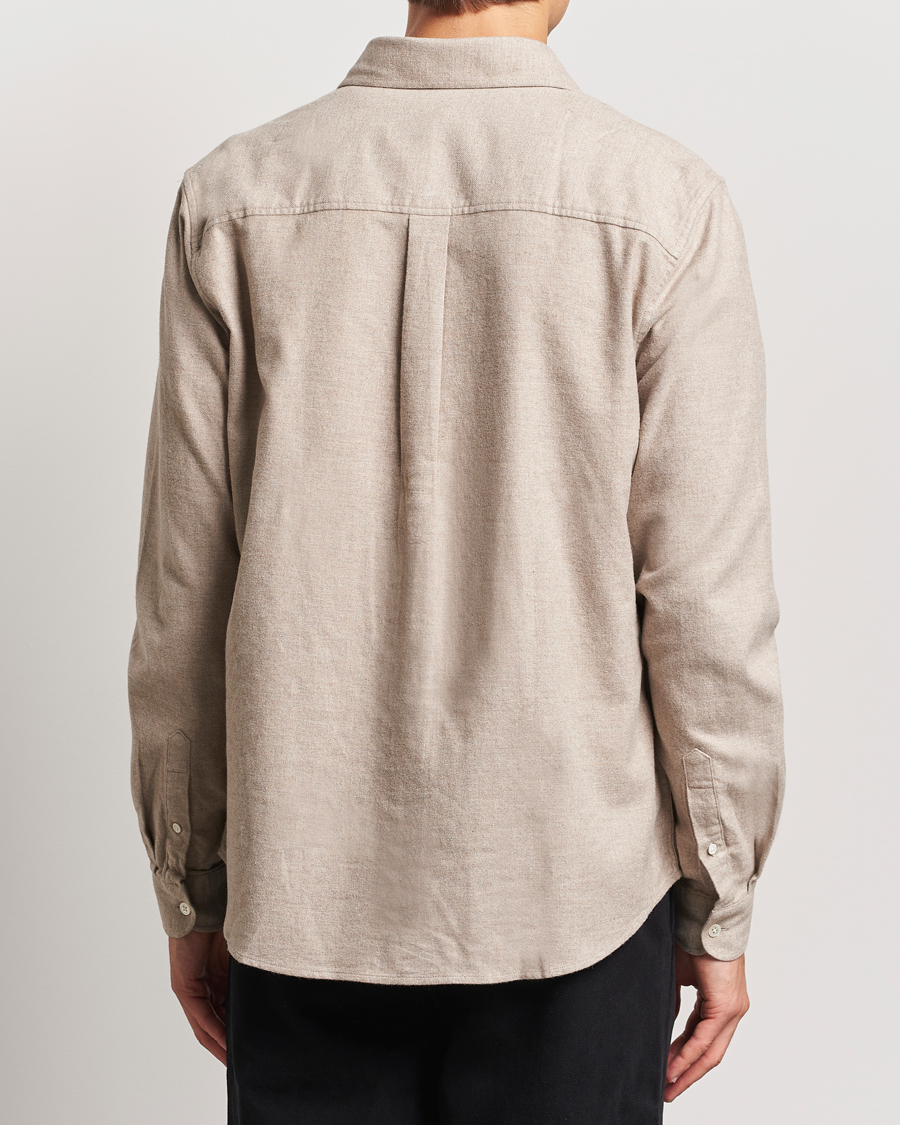Herr | Skjortor | A Day's March | Newark Flannel Shirt Sand Melange