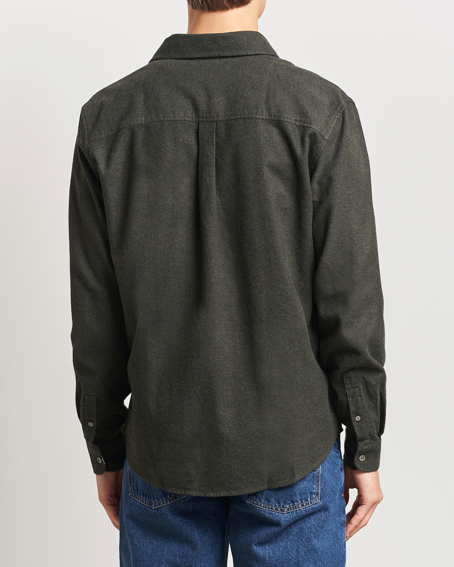 Herr | Skjortor | A Day's March | Newark Flannel Shirt Dark Green