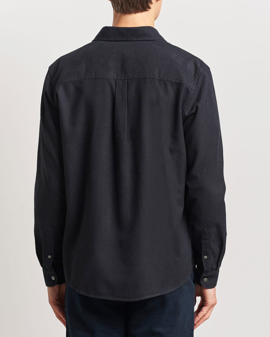 Herr | Skjortor | A Day's March | Newark Flannel Shirt Black