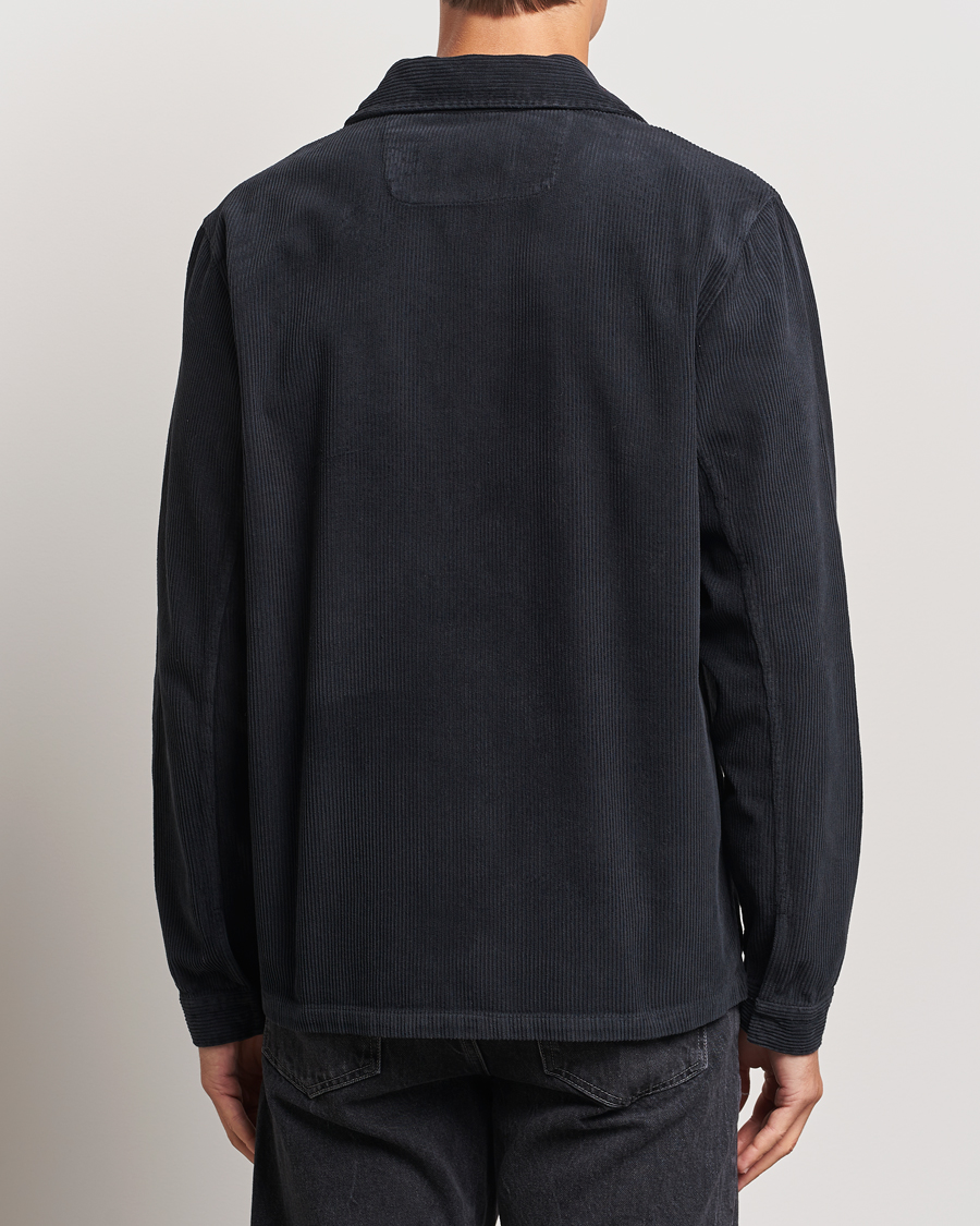 Herr | Skjortor | A Day's March | Fraser Zip Corduroy Overshirt Black