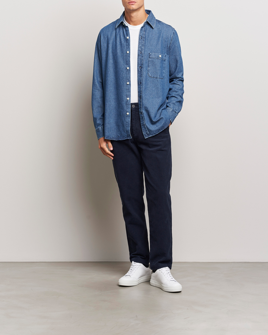Herr | Byxor | A Day's March | Miller Corduroy Trousers Navy