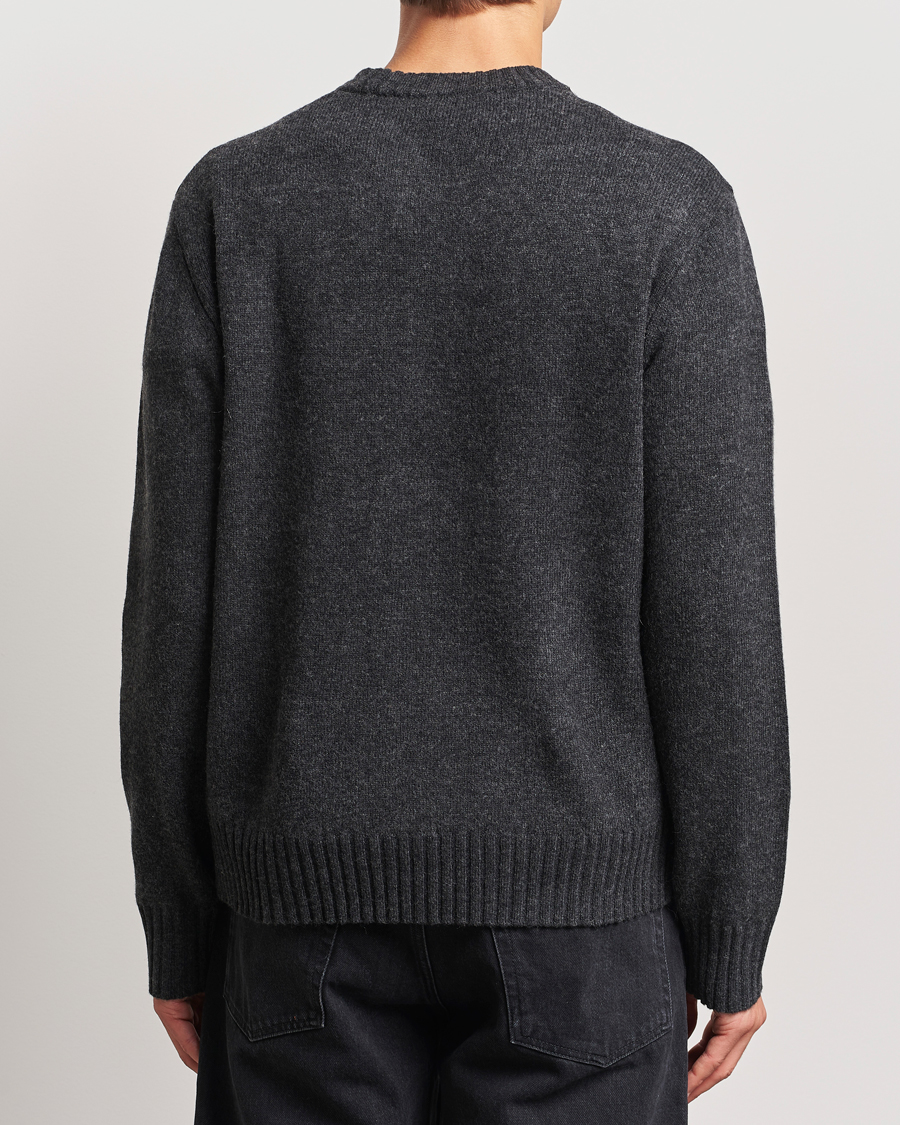 Herr | Tröjor | A Day's March | Marlow Lambswool Crew Black Melange