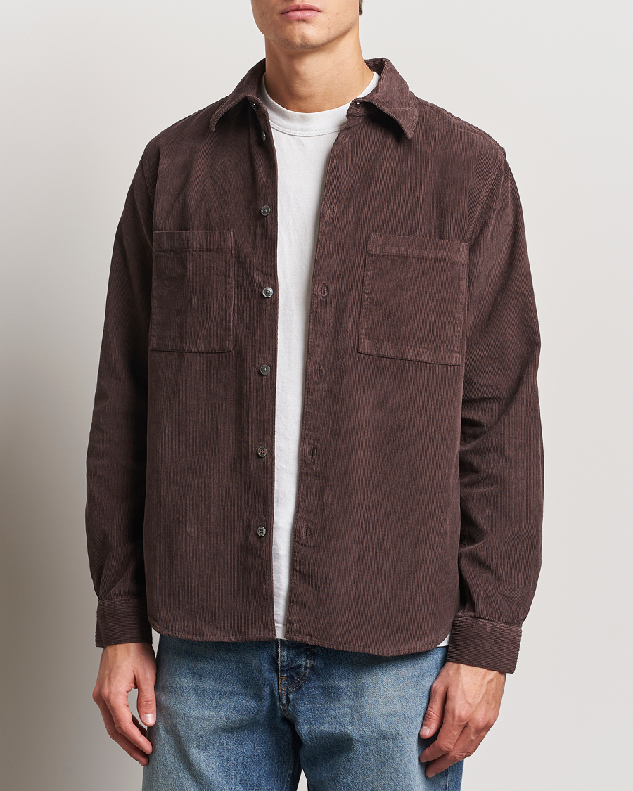 Herr | Skjortor | A Day's March | Denver Corduroy Shirt Chocolate
