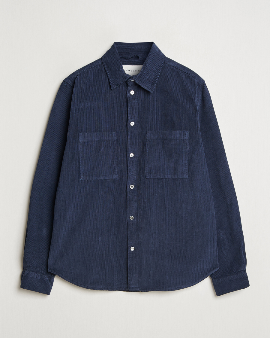 Herr | Skjortor | A Day's March | Denver Corduroy Shirt Navy