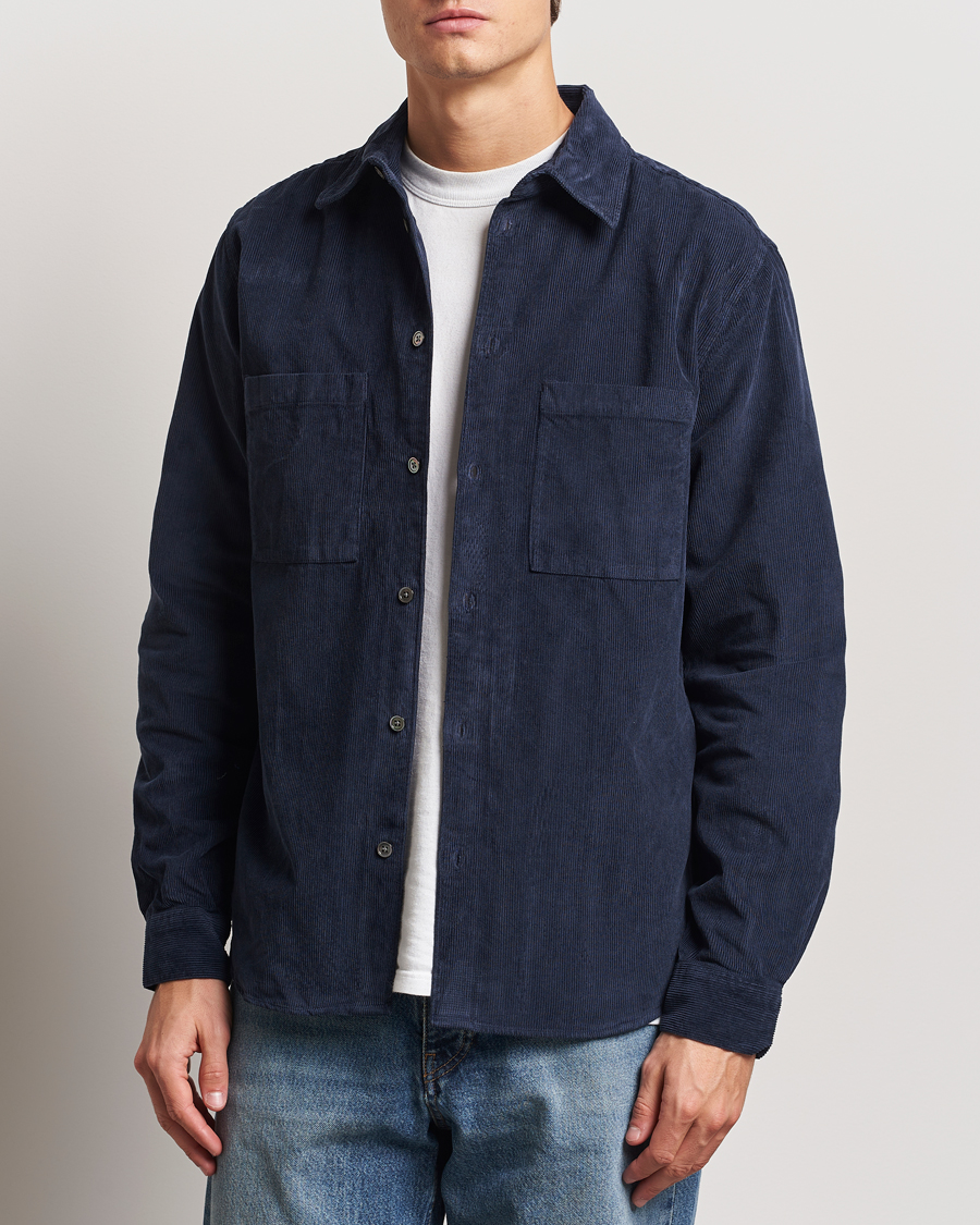 Herr | Skjortor | A Day's March | Denver Corduroy Shirt Navy