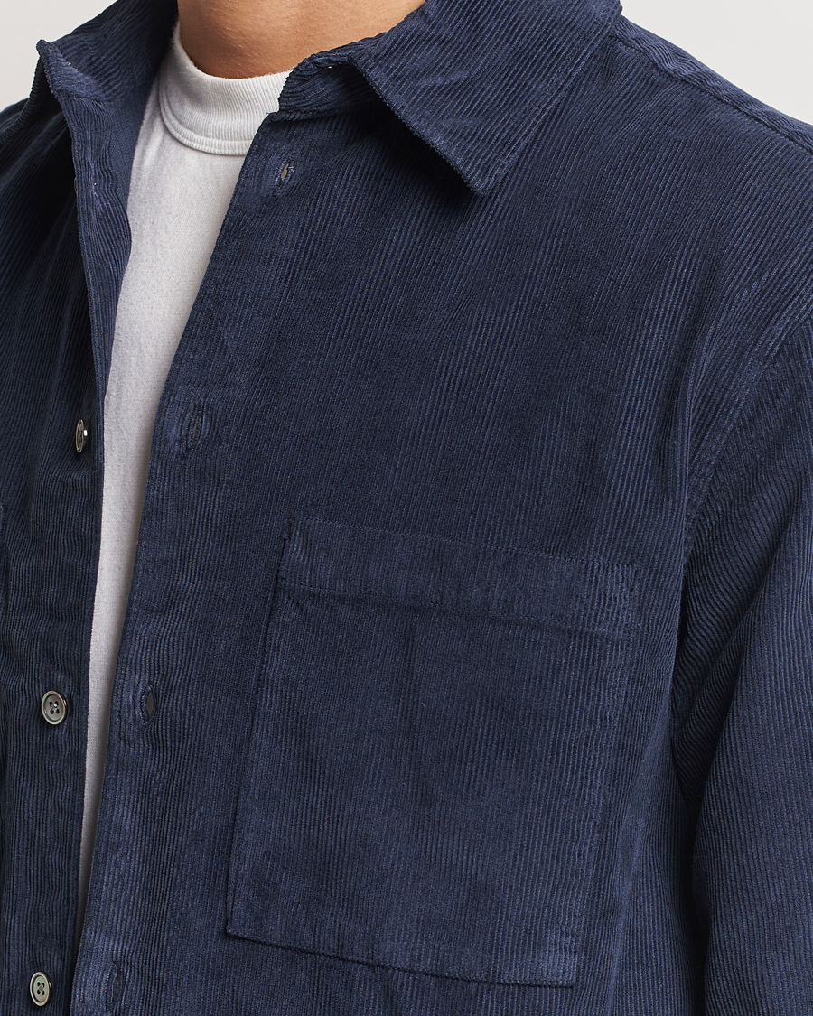 Herr | Skjortor | A Day's March | Denver Corduroy Shirt Navy