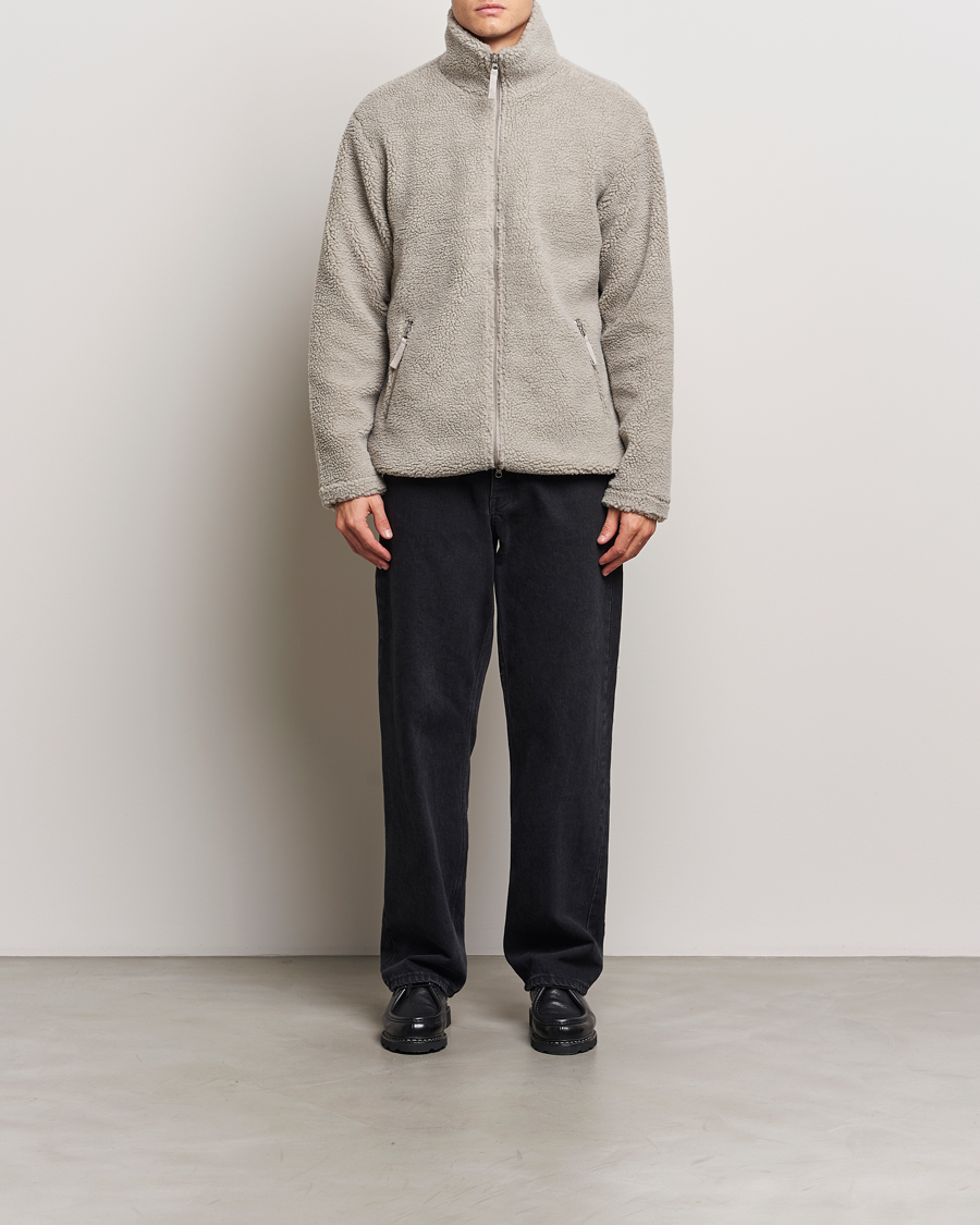 Herr | Tröjor | A Day's March | Acton Pile Fleece Jacket Grey