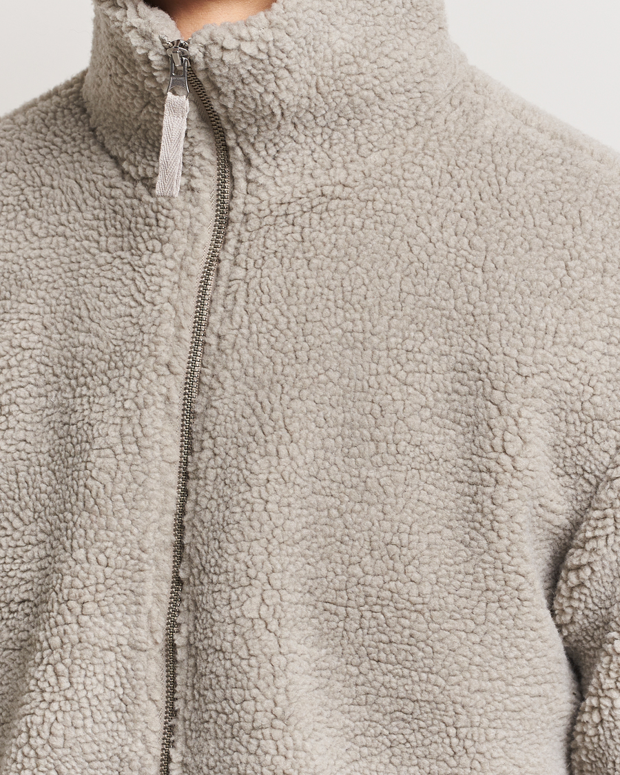 Herr | Tröjor | A Day's March | Acton Pile Fleece Jacket Grey
