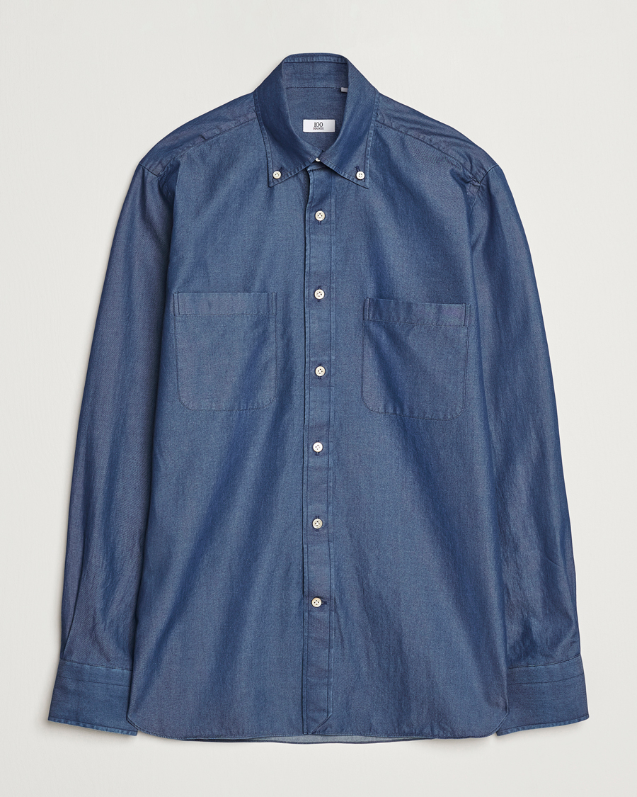 Herr | Skjortor | 100Hands | Beverly Bata Wash Denim Shirt Blue