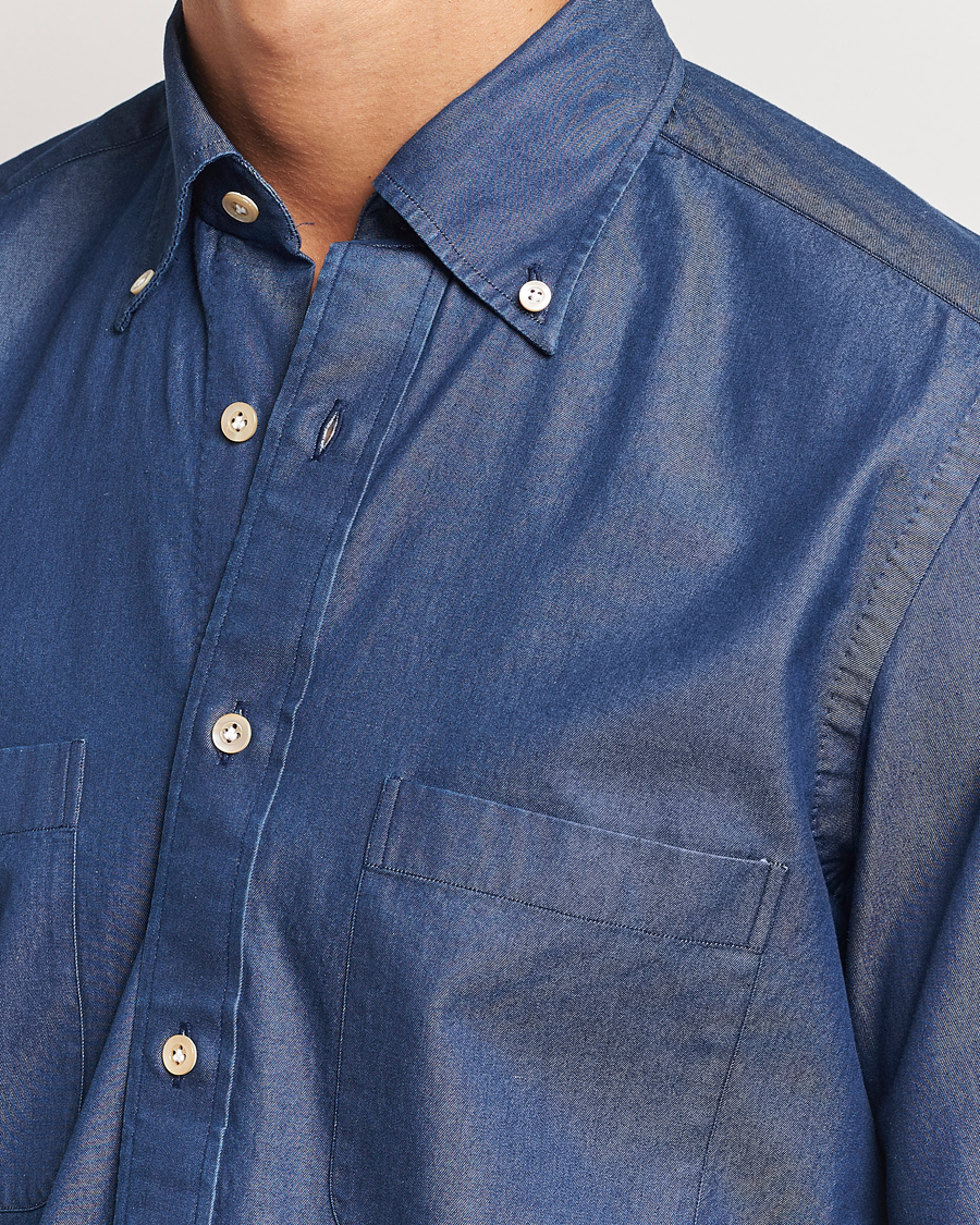 Herr | Skjortor | 100Hands | Beverly Bata Wash Denim Shirt Blue