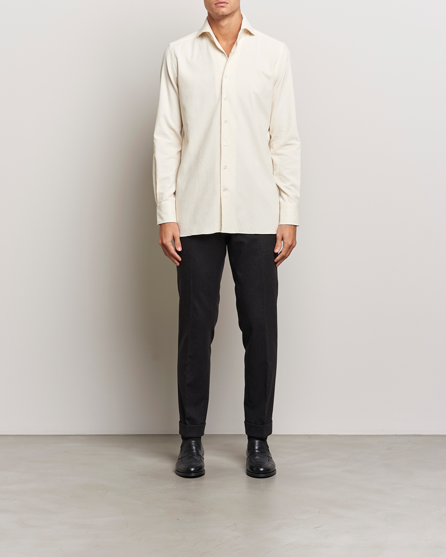 Herr | Skjortor | 100Hands | Japan Corduroy Shirt Off White