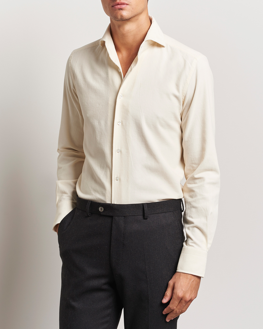 Herr | Skjortor | 100Hands | Japan Corduroy Shirt Off White