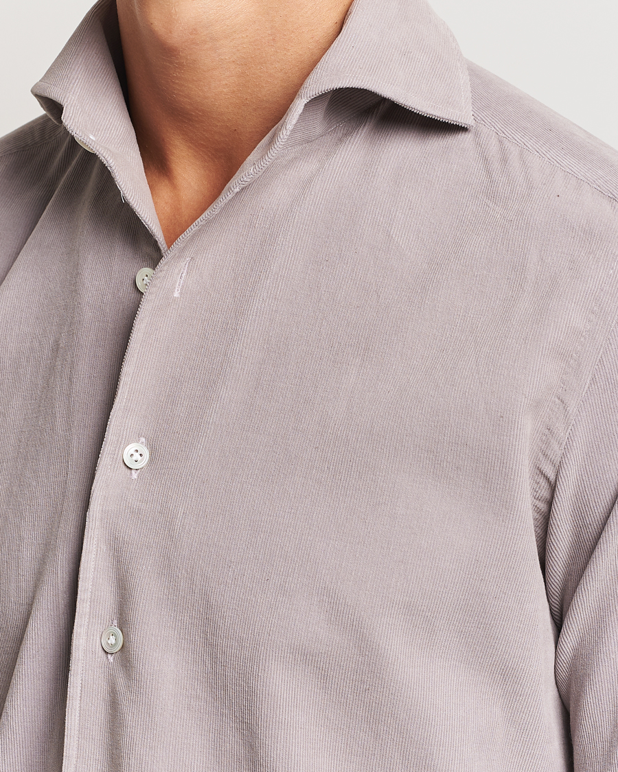 Herr | Skjortor | 100Hands | Japan Corduroy Shirt Aubergine