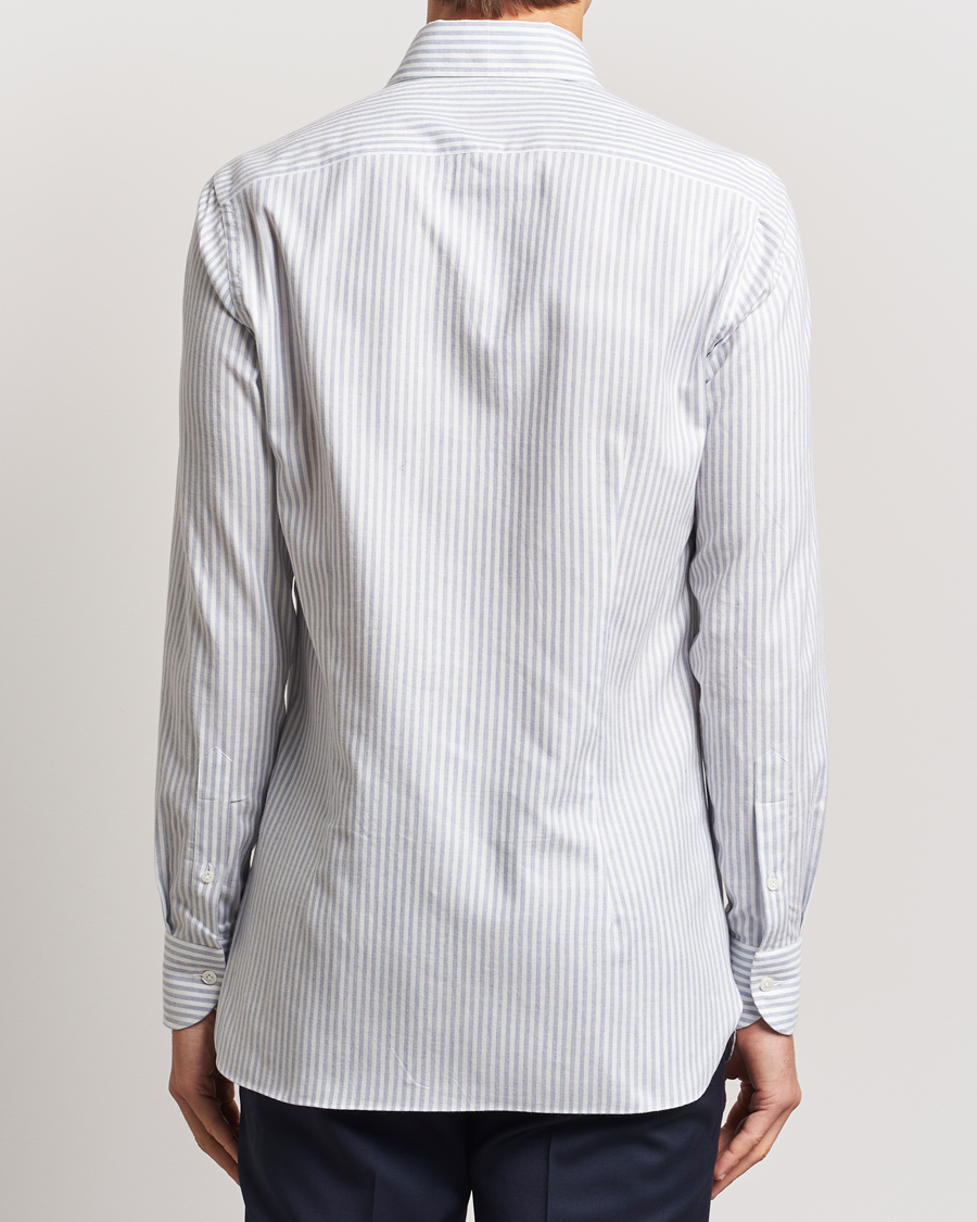 Herr | Skjortor | 100Hands | Microstripe Cashmere Shirt Light Blue