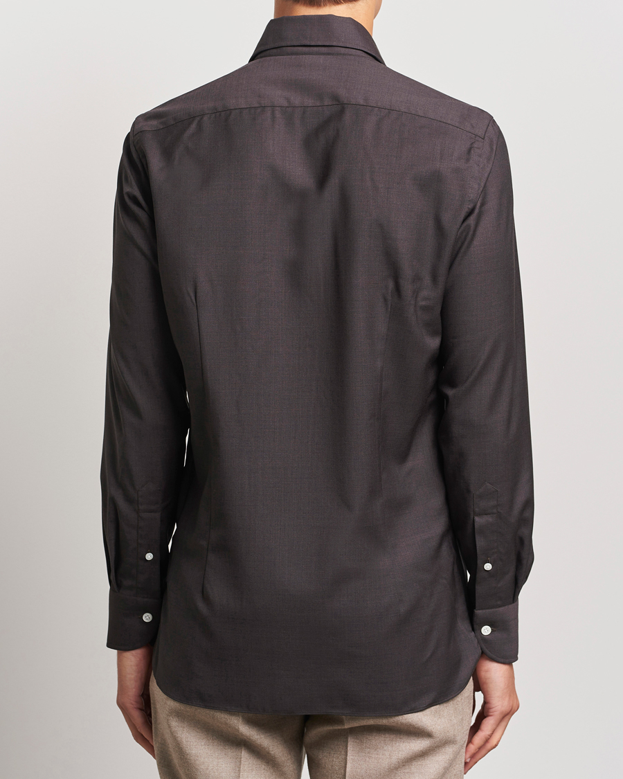Herr | Skjortor | 100Hands | Full Spread Wool Shirt Brown