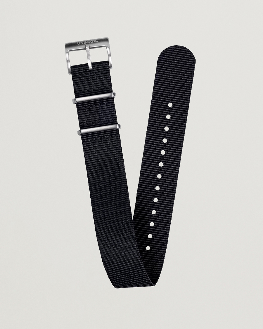 Herr | Klockarmband | UNIMATIC | Nylon Nato Steel 22mm Strap Black