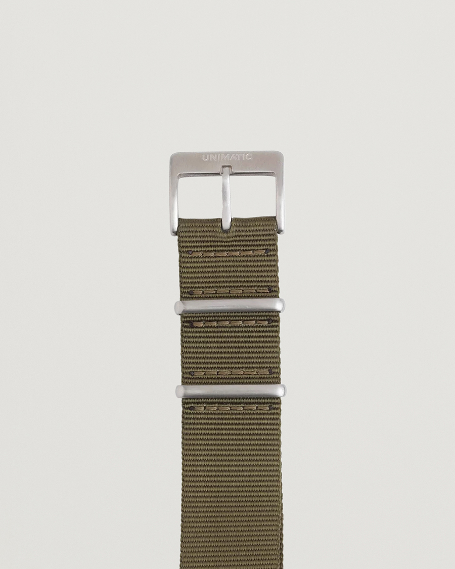 Herr | Klockarmband | UNIMATIC | Nylon Nato Steel 22mm Strap Olive