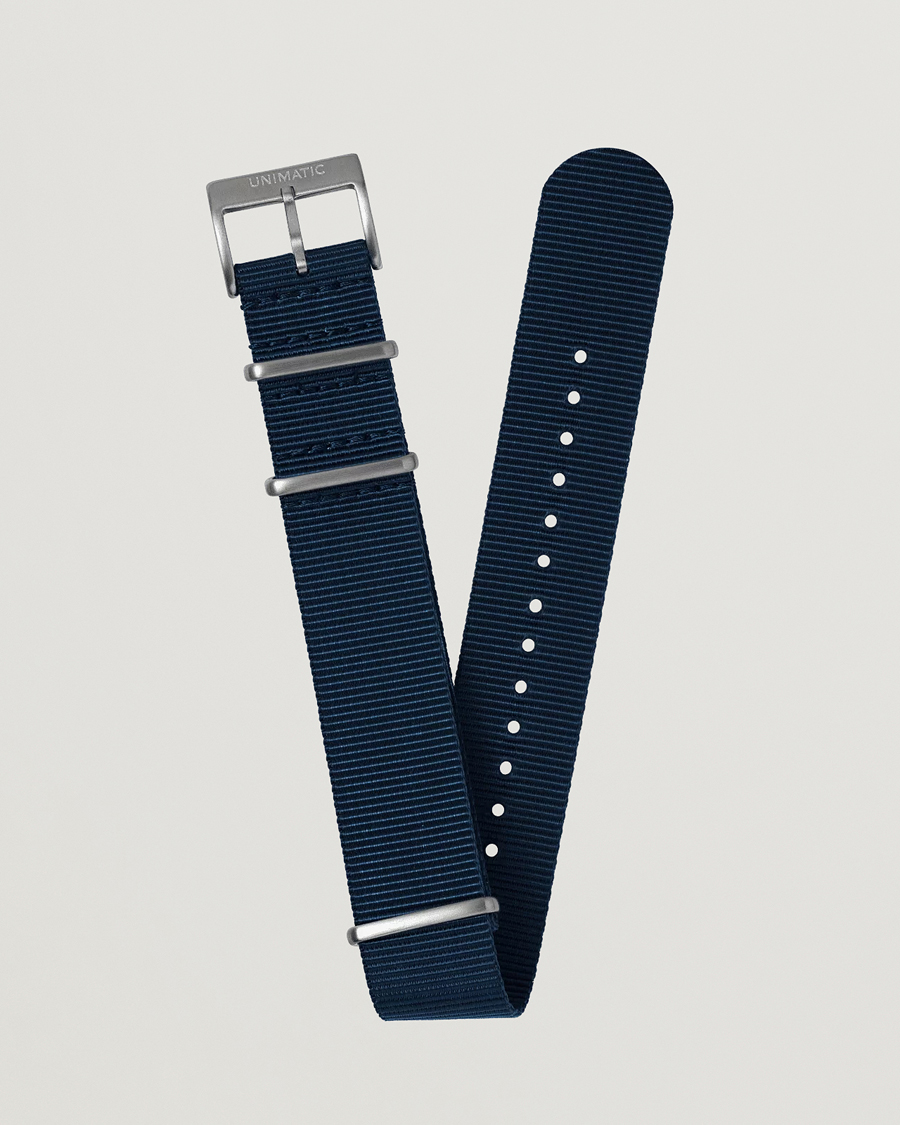 Herr | Klockarmband | UNIMATIC | Nylon Nato Steel 22mm Strap Vintage Navy