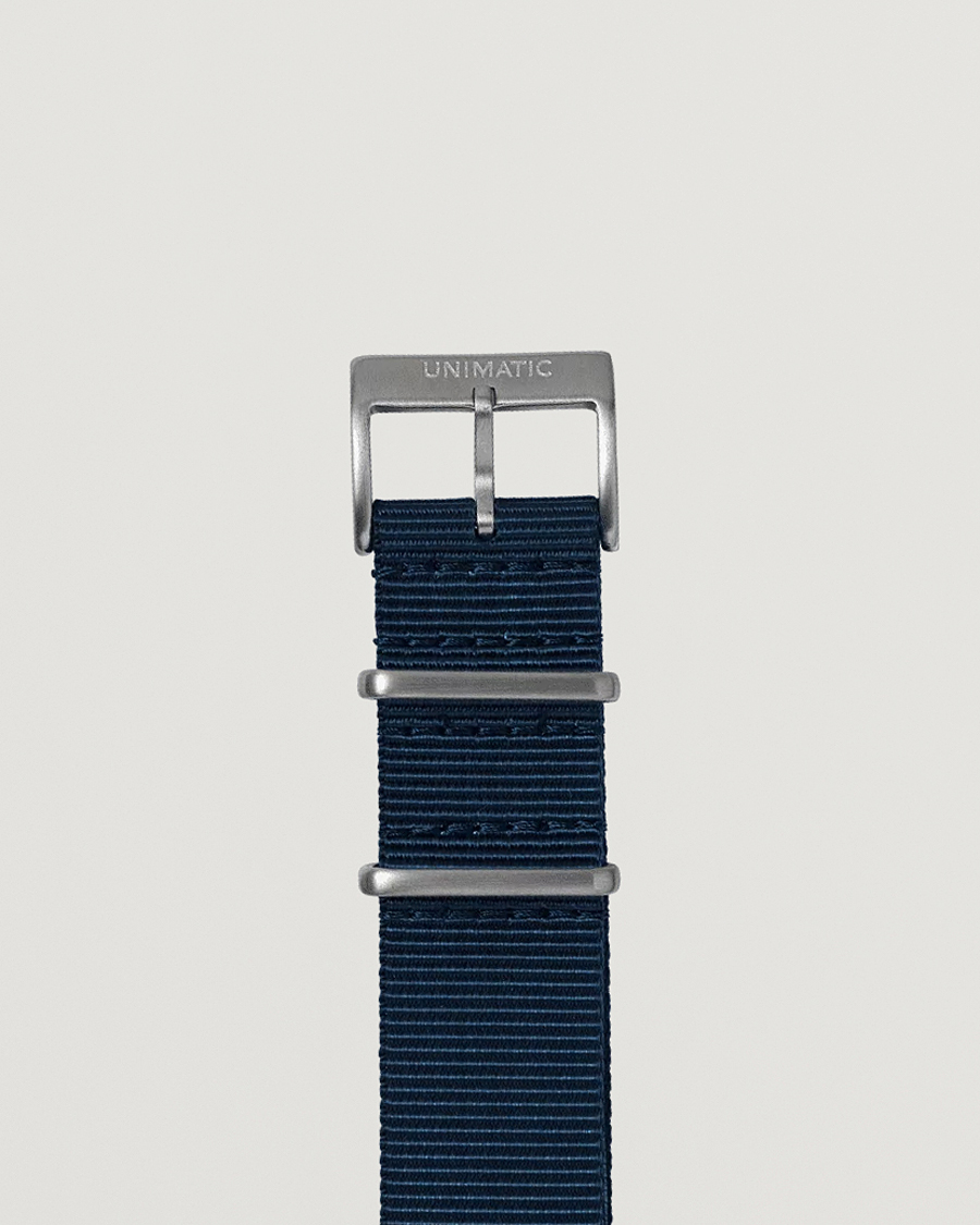 Herr | Klockarmband | UNIMATIC | Nylon Nato Steel 22mm Strap Vintage Navy