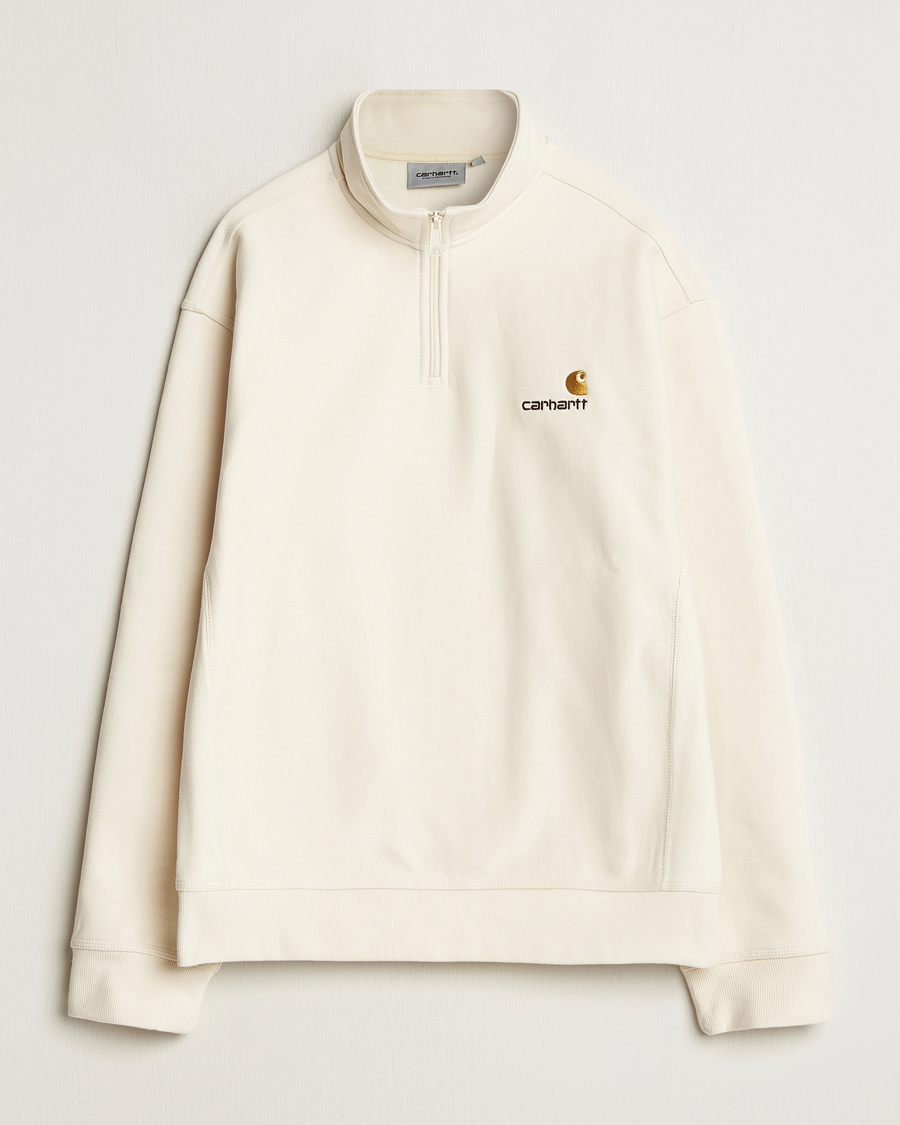 Herr | Tröjor | Carhartt WIP | American Script Half Zip Sweatshirt Natural