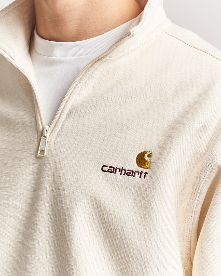 Herr | Tröjor | Carhartt WIP | American Script Half Zip Sweatshirt Natural