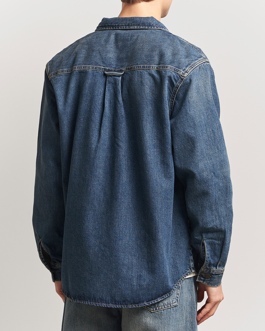 Herr | Skjortor | Carhartt WIP | Lincoln Denim Shirt Jacket Blue Worn