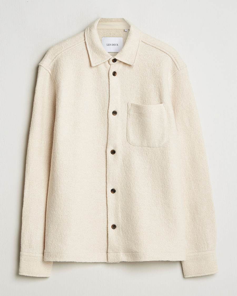 Herr | Skjortor | LES DEUX | Kaleb Boucle Overshirt Ivory