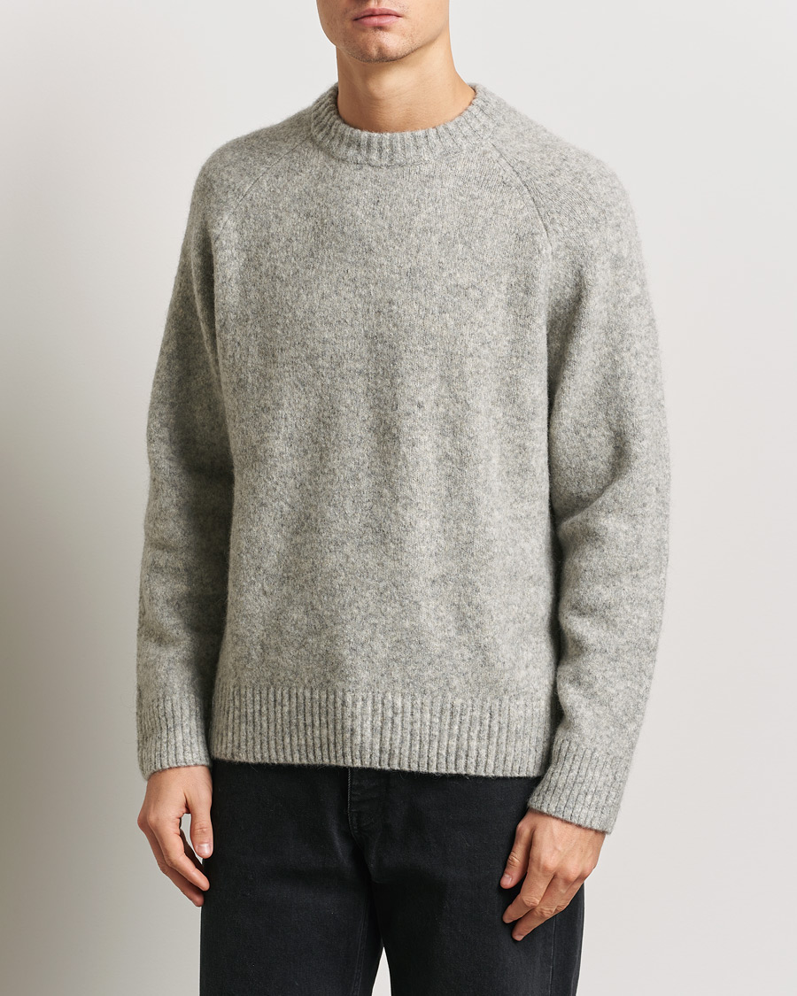 Herr | Tröjor | LES DEUX | Gilbert Roundneck Knit Light Grey Melange