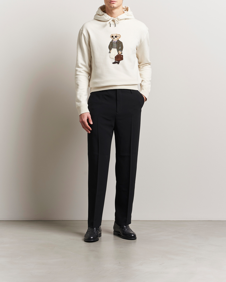 Herr | Tröjor | Ralph Lauren Purple Label | Luxury Fleece Bear Hoodie Cream