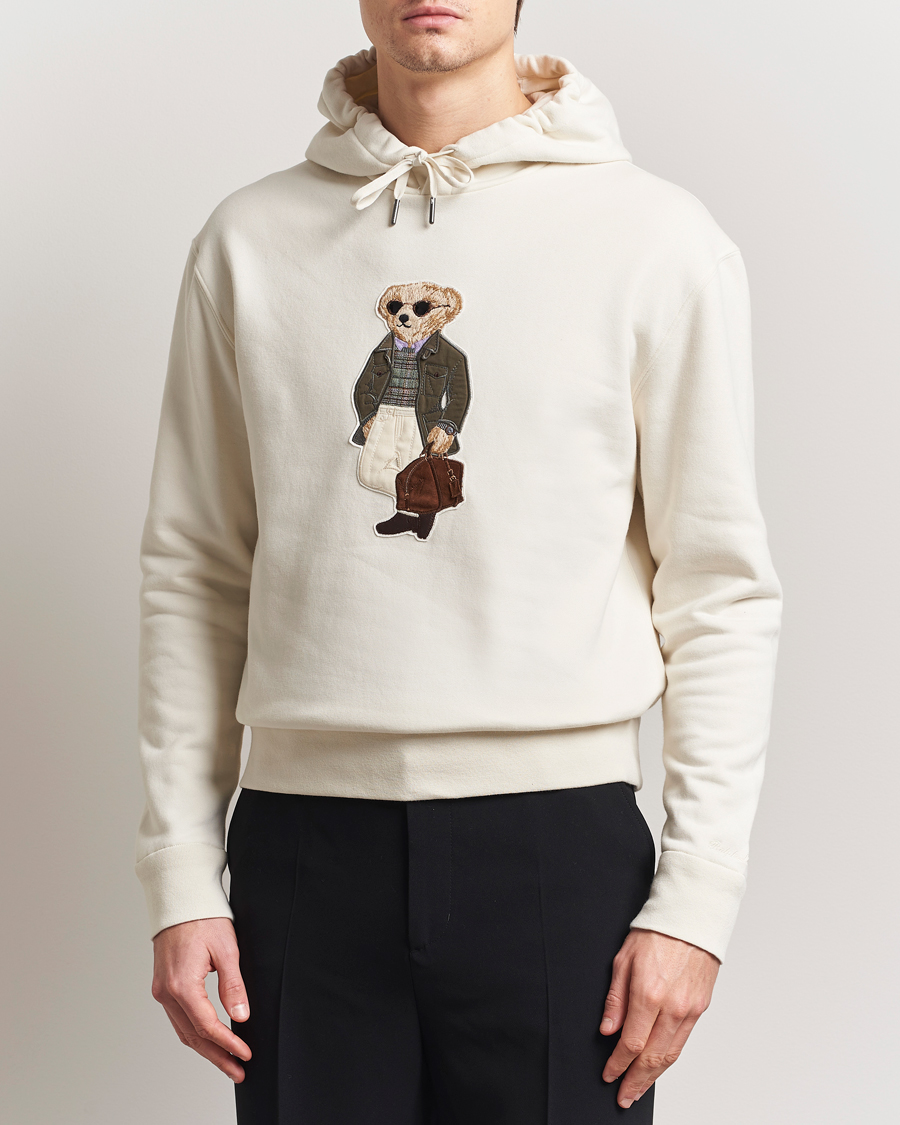 Herr | Tröjor | Ralph Lauren Purple Label | Luxury Fleece Bear Hoodie Cream