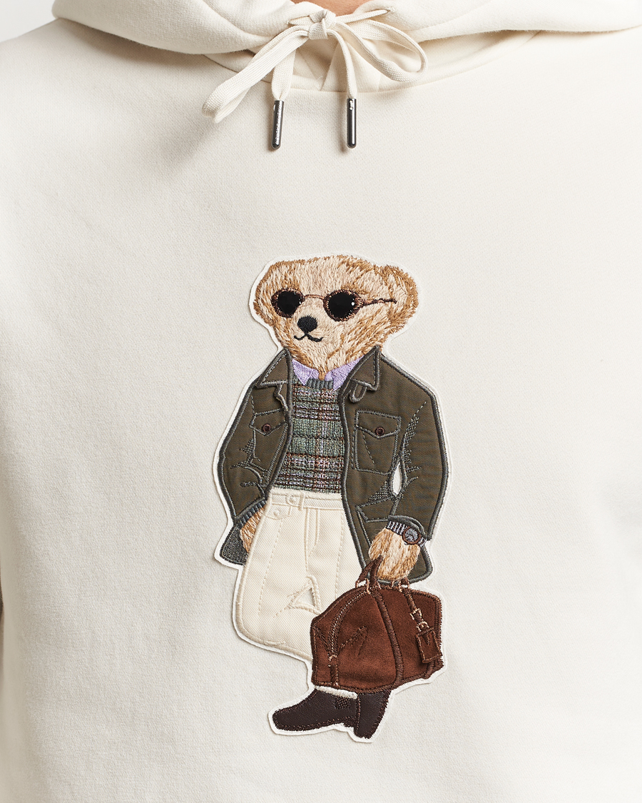 Herr | Tröjor | Ralph Lauren Purple Label | Luxury Fleece Bear Hoodie Cream