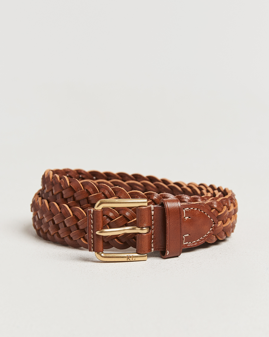Herr | Ralph Lauren Purple Label Braided Belt Brown Calf | Ralph Lauren Purple Label | Braided Belt Brown Calf