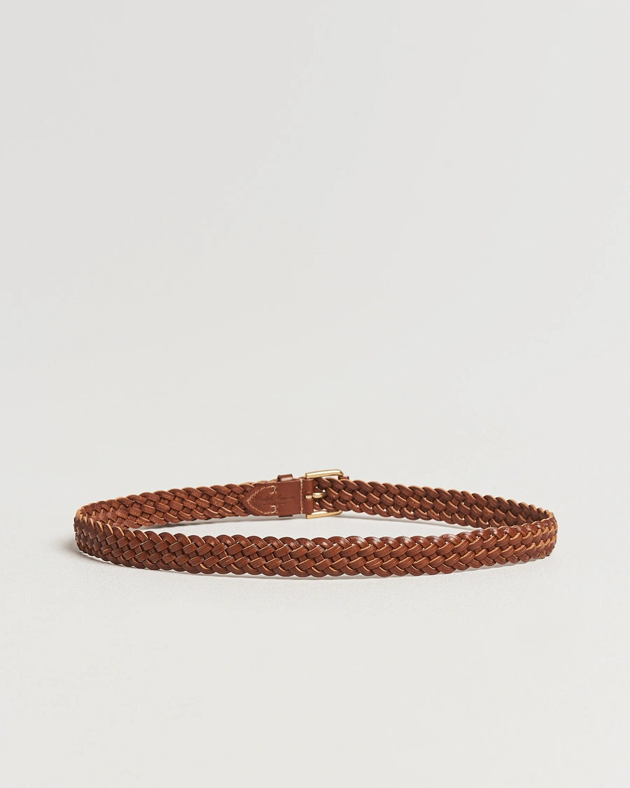 Herr | Bälten | Ralph Lauren Purple Label | Braided Belt Brown Calf