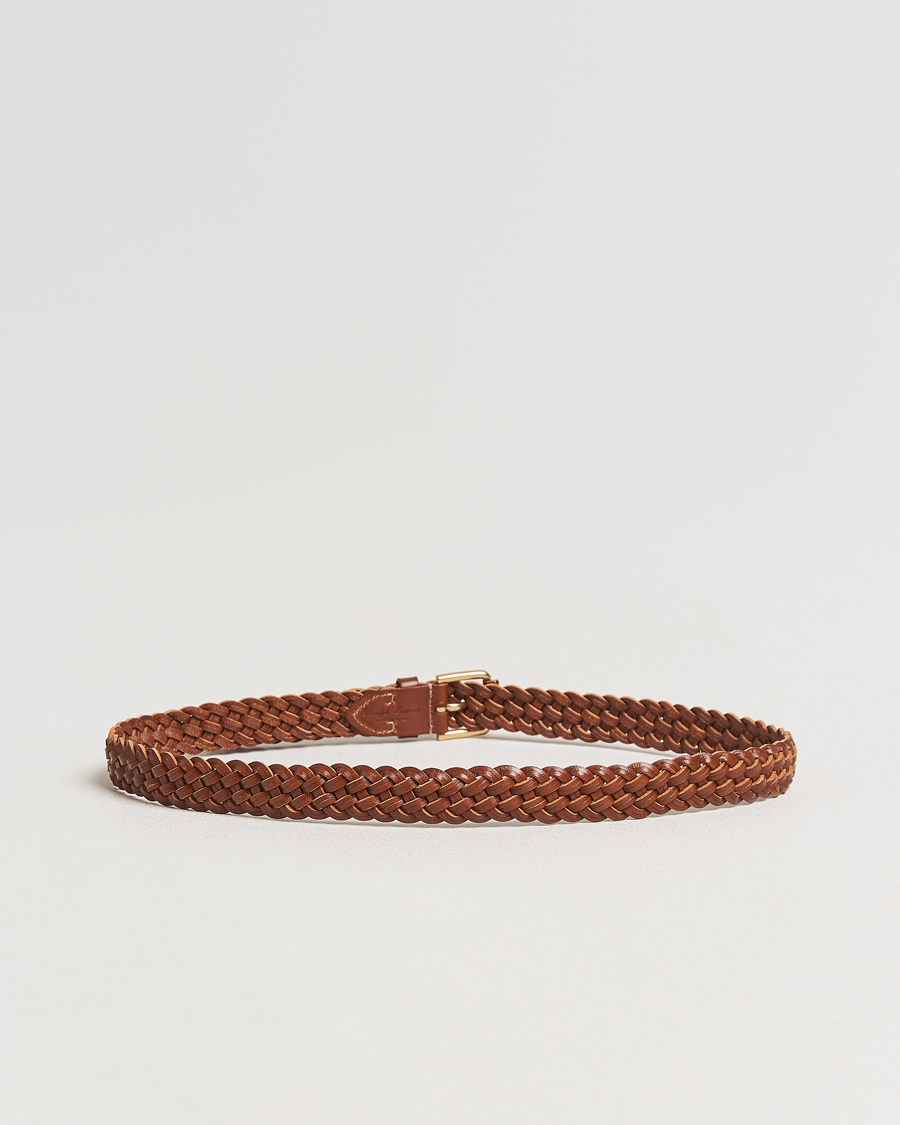 Herr | Ralph Lauren Purple Label Braided Belt Brown Calf | Ralph Lauren Purple Label | Braided Belt Brown Calf