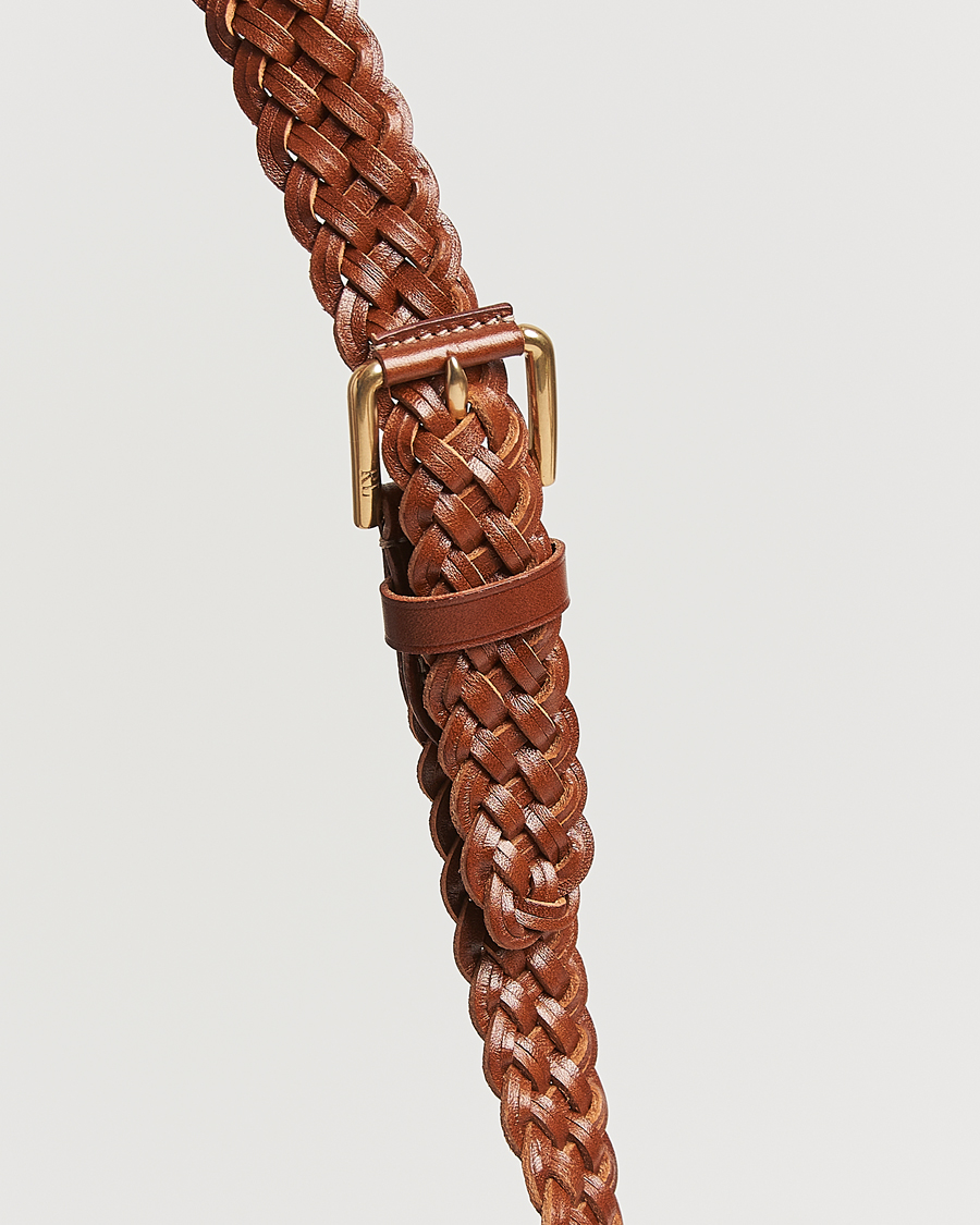 Herr | Ralph Lauren Purple Label Braided Belt Brown Calf | Ralph Lauren Purple Label | Braided Belt Brown Calf