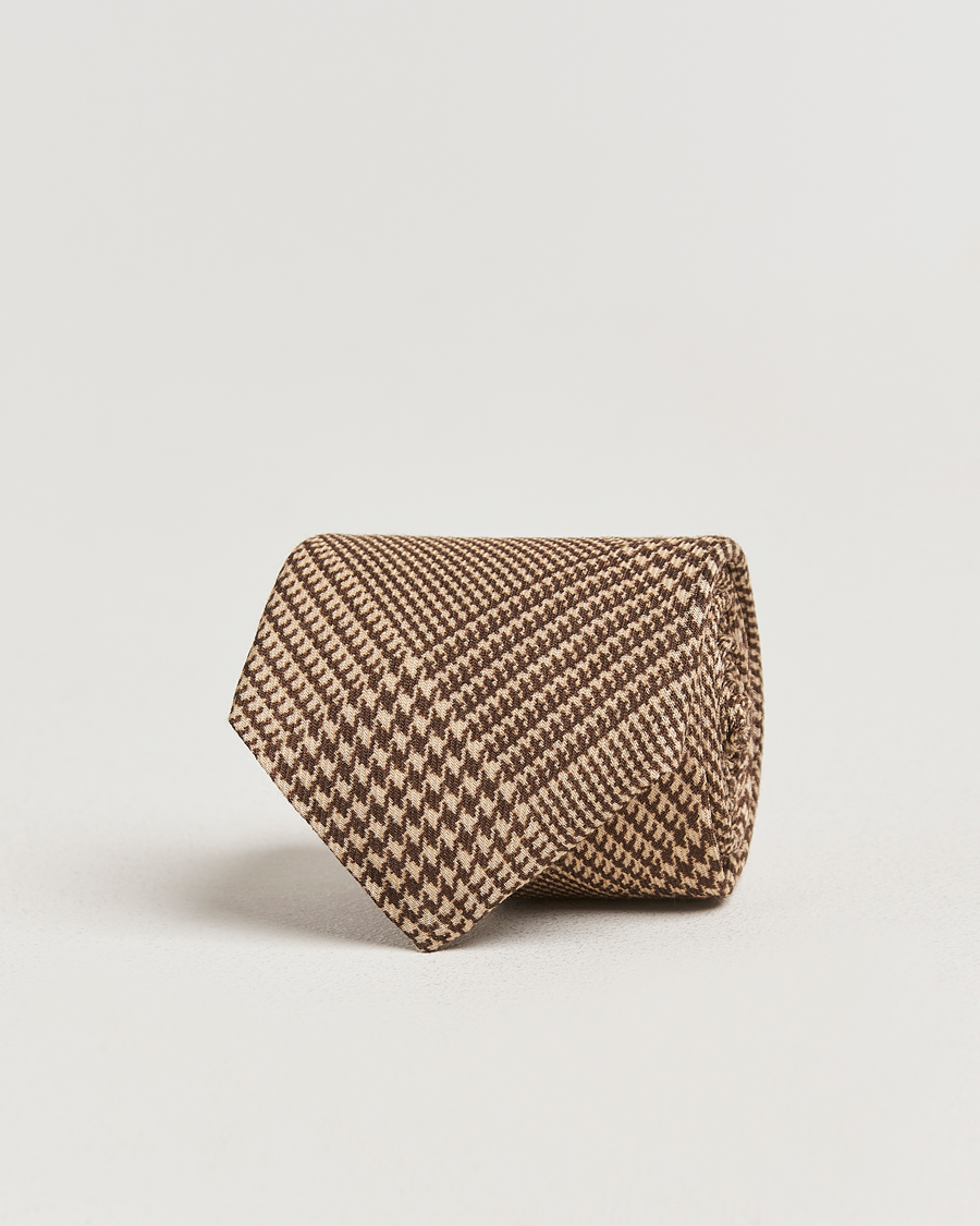Herr | Slipsar | Ralph Lauren Purple Label | Glenplaid Silk Tie Cream