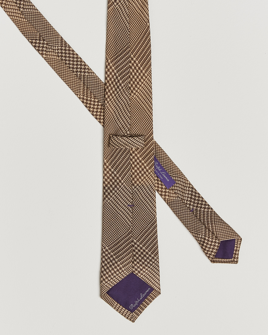 Herr | Slipsar | Ralph Lauren Purple Label | Glenplaid Silk Tie Cream