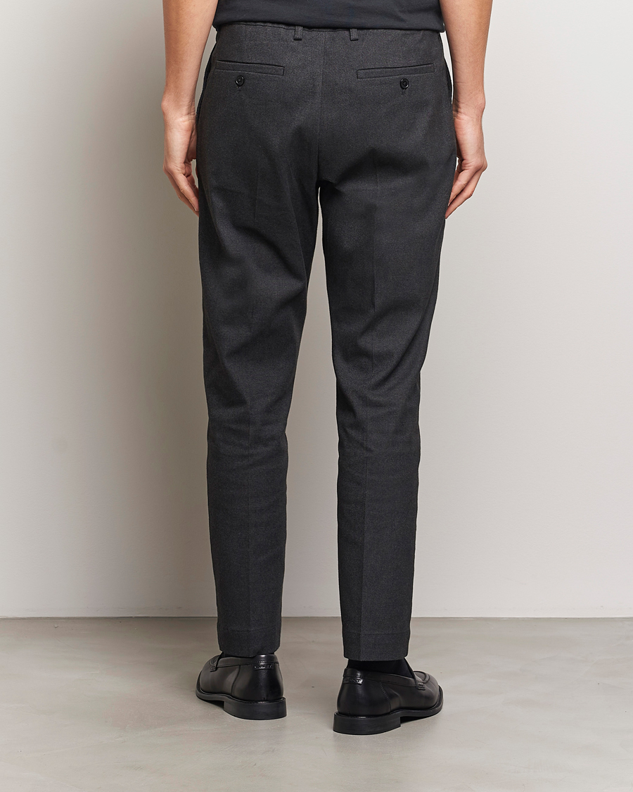 Herr | Byxor | NN07 | Billie Brushed Drawstring Trousers Black Melange