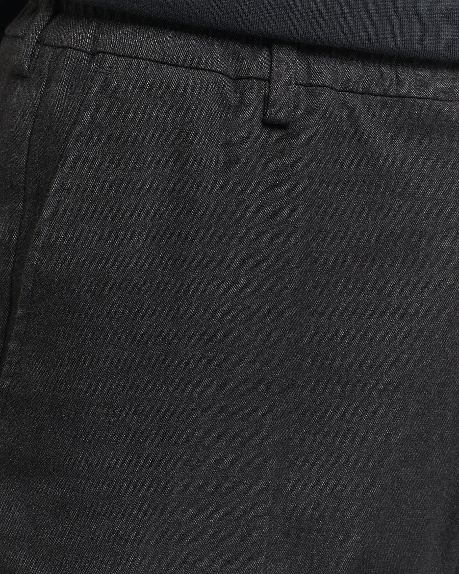 Herr | Byxor | NN07 | Billie Brushed Drawstring Trousers Black Melange