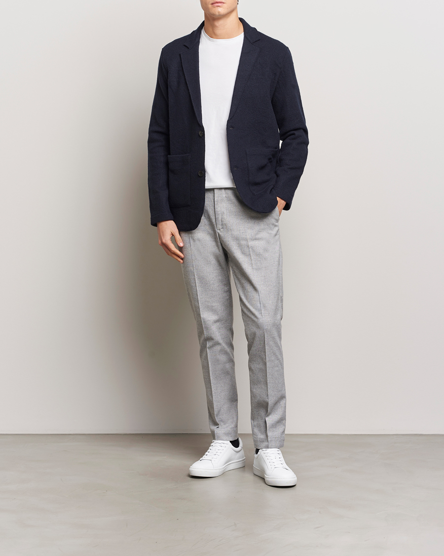 Herr | Byxor | NN07 | Billie Brushed Drawstring Trousers Light Grey Melange