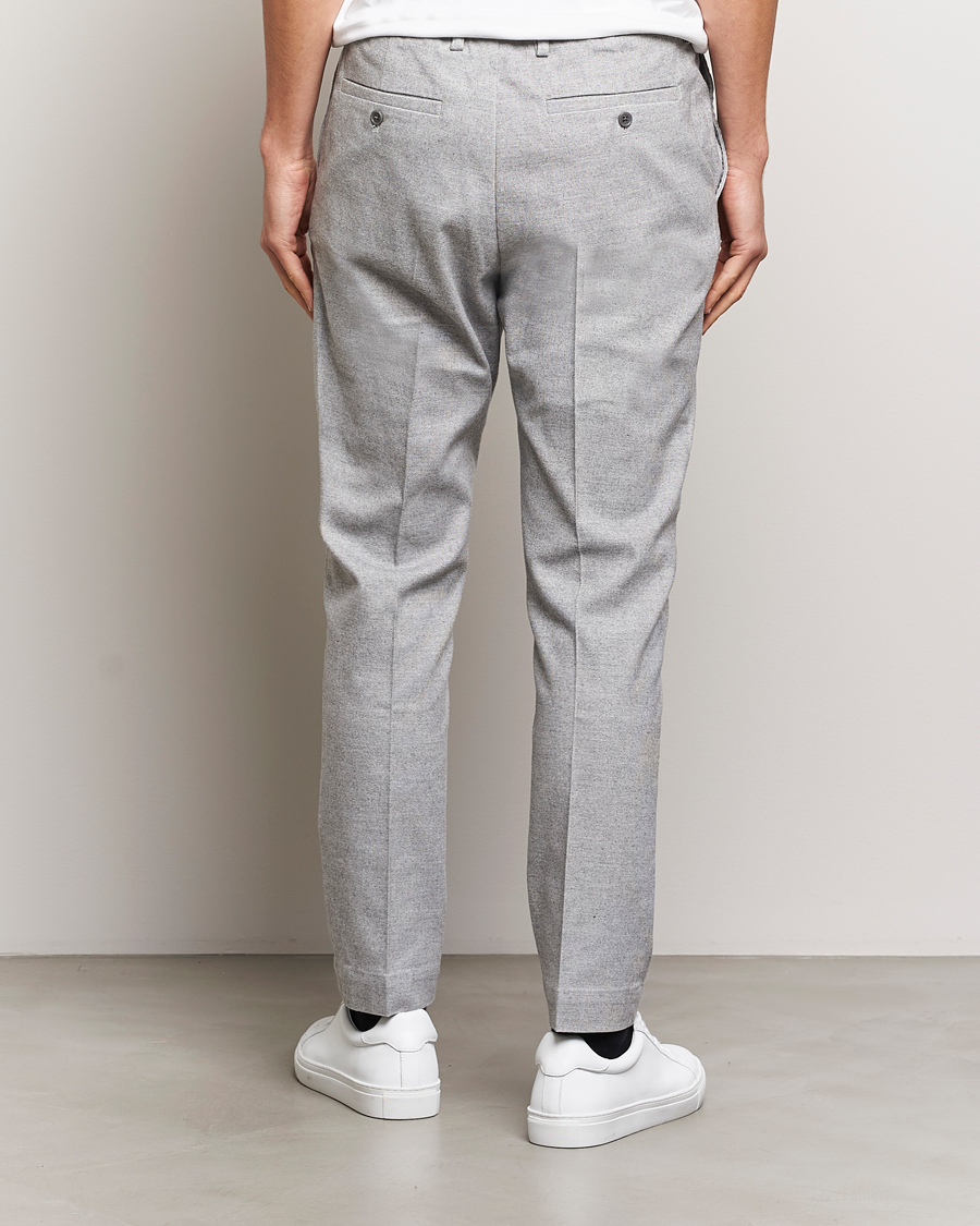 Herr | Byxor | NN07 | Billie Brushed Drawstring Trousers Light Grey Melange