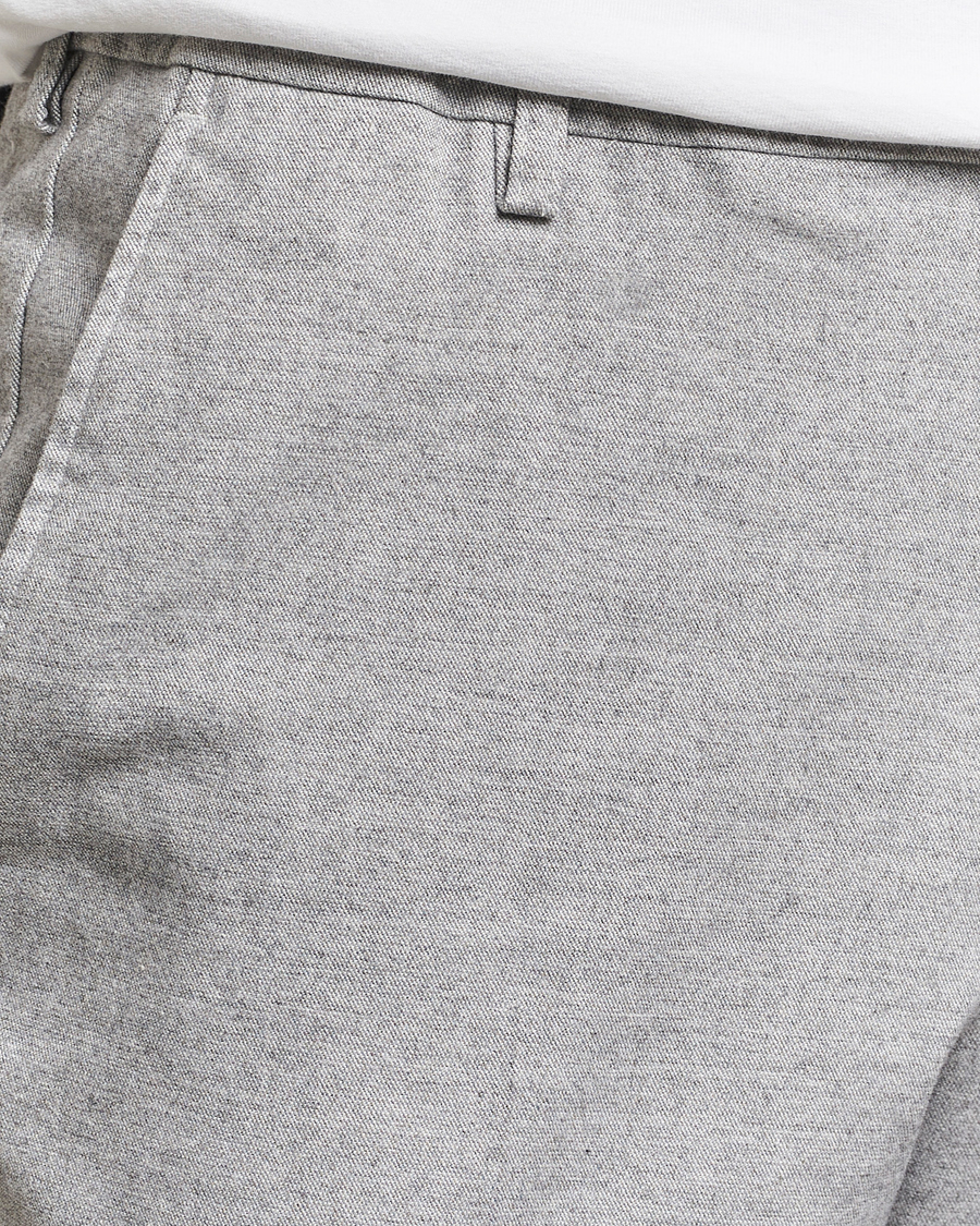 Herr | Byxor | NN07 | Billie Brushed Drawstring Trousers Light Grey Melange