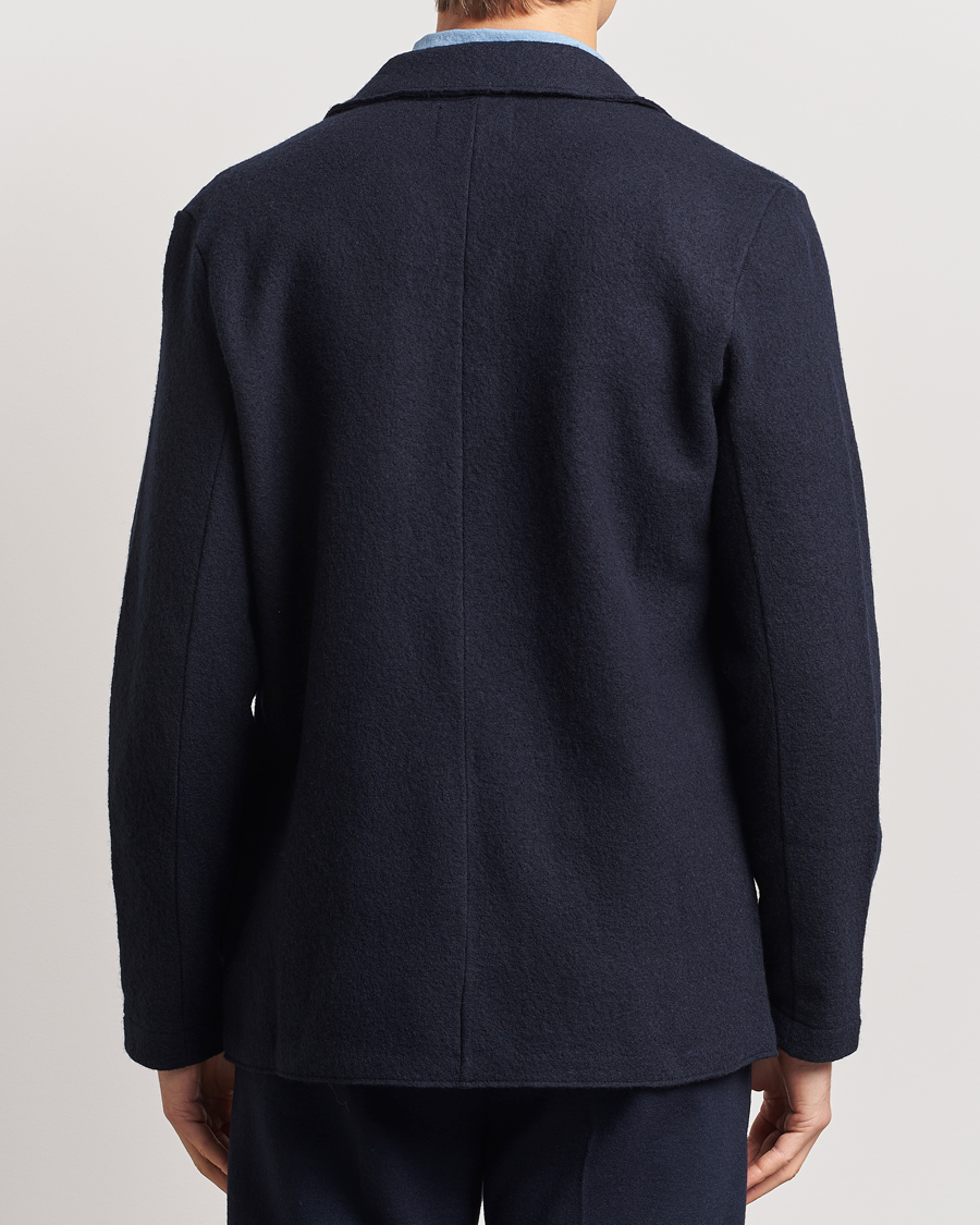Herr | Kavajer | NN07 | Boiled Wool Knitted Blazer Navy Blue