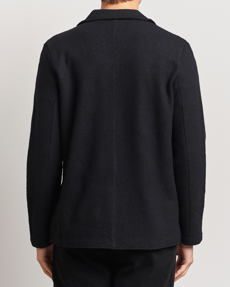 Herr | Kavajer | NN07 | Boiled Wool Knitted Blazer Black