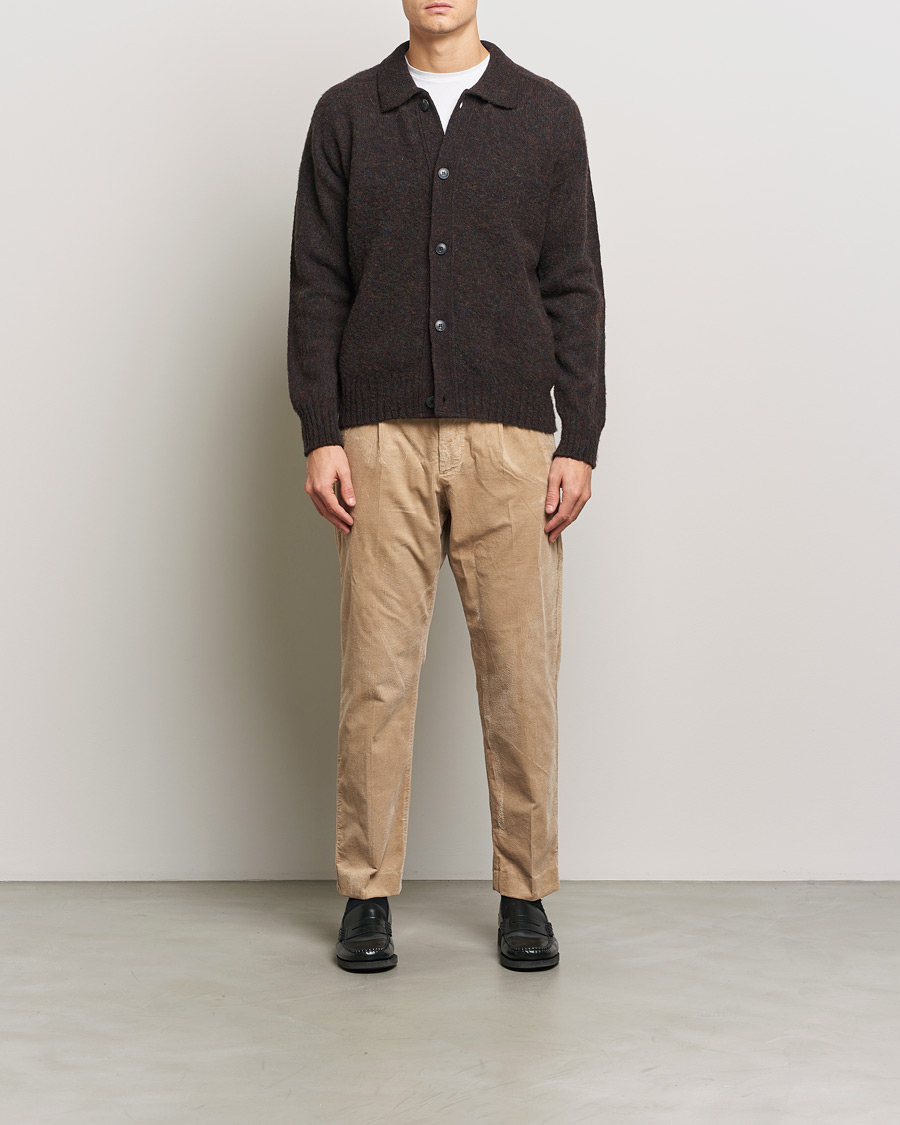 Herr | Byxor | NN07 | Bill Pleated Corduroy Pants White Peppar