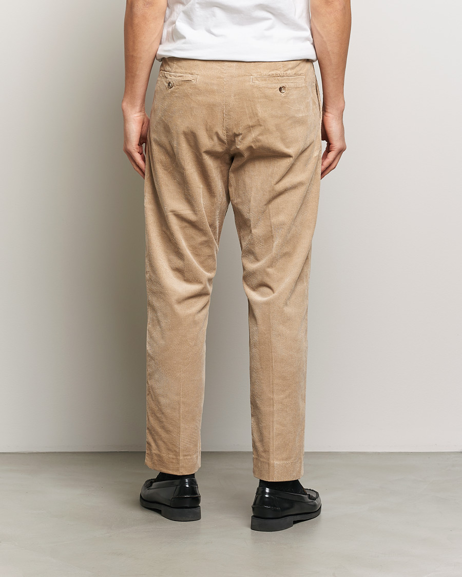 Herr | Byxor | NN07 | Bill Pleated Corduroy Pants White Peppar