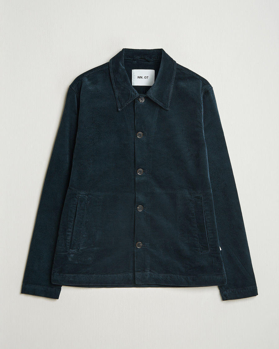 Herr | Skjortor | NN07 | Zander Corduroy Overshirt Navy Blue