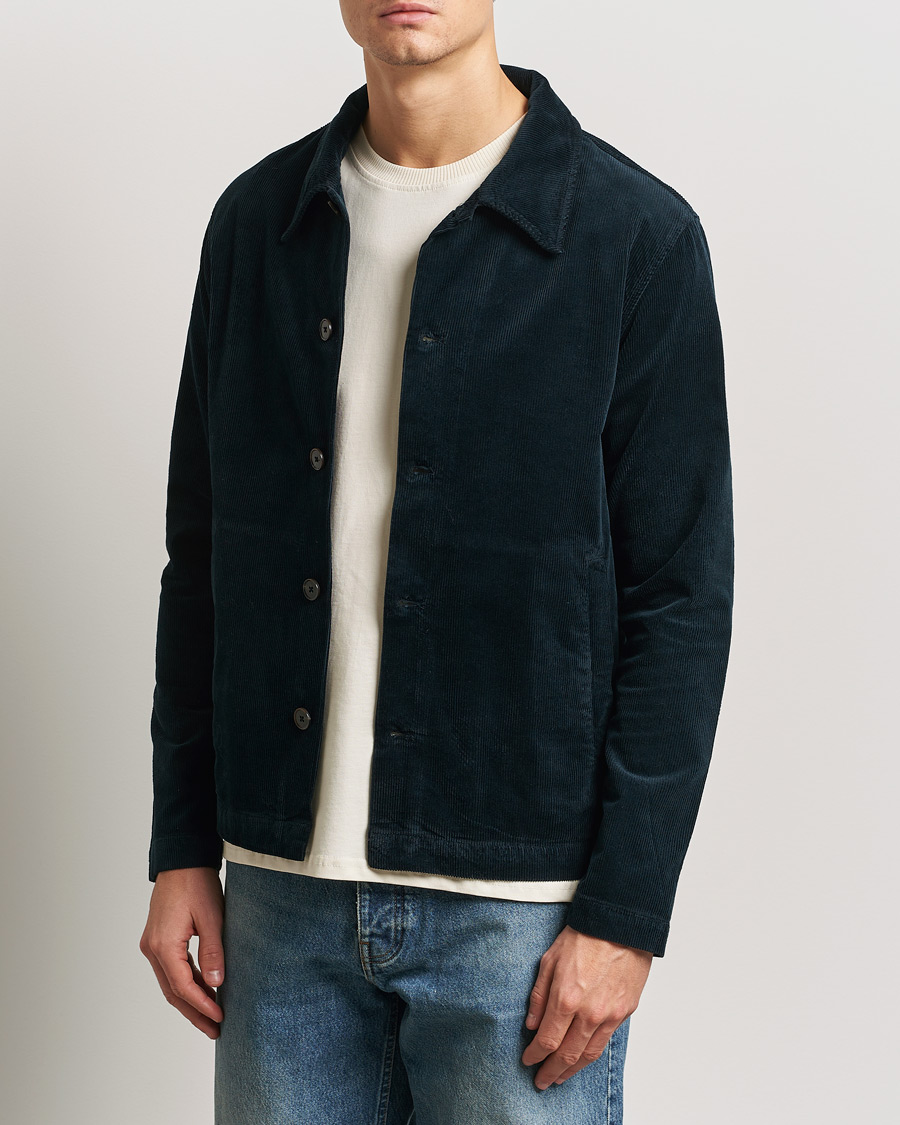 Herr | Skjortor | NN07 | Zander Corduroy Overshirt Navy Blue