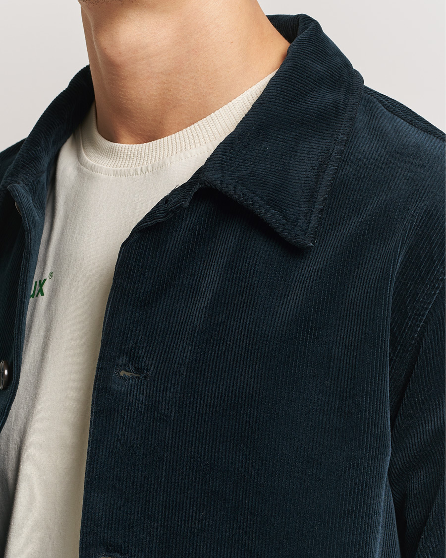 Herr | Skjortor | NN07 | Zander Corduroy Overshirt Navy Blue